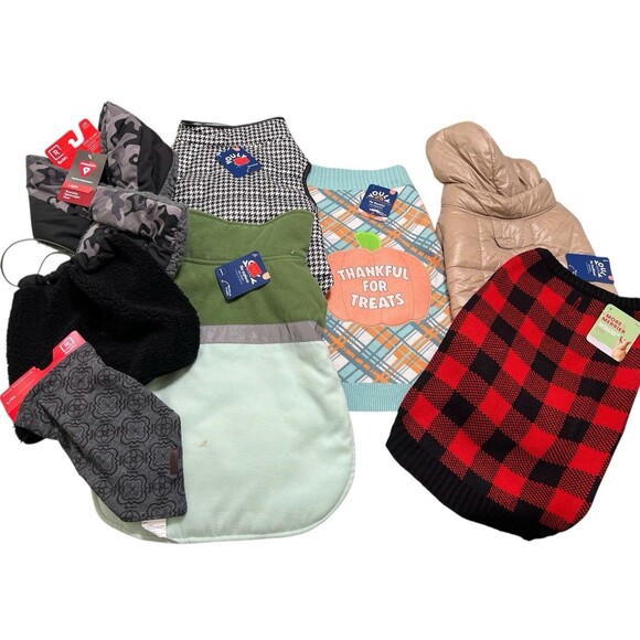 NEW Lot of 8 Dog Youly, Reddy, More & Merrier Outfits Size Large (Lot 2949) - Picture 1 of 5